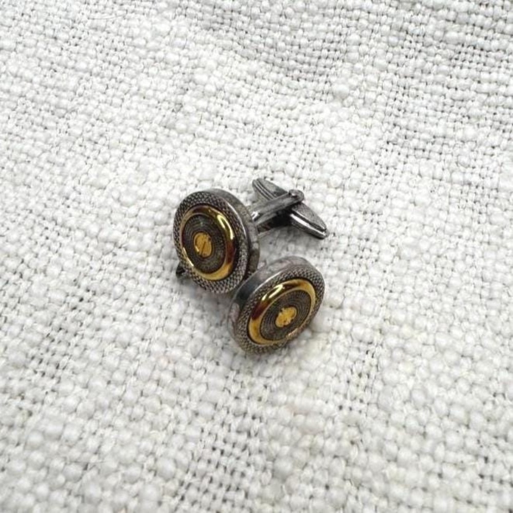 Vintage Alfred Dunhill Round Two-Tone Cufflinks Silver & Gold